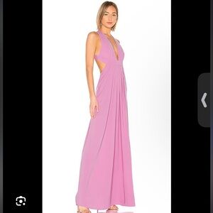 Jill Jill Stuart Deep V Gown in Sugar Pink